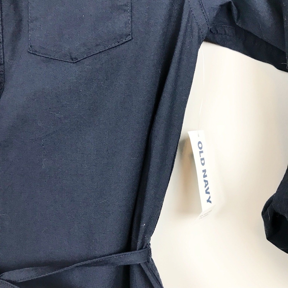 NEW Girls Old Navy 3/4 Shirt Dress Navy Blue - Picture 5 of 6